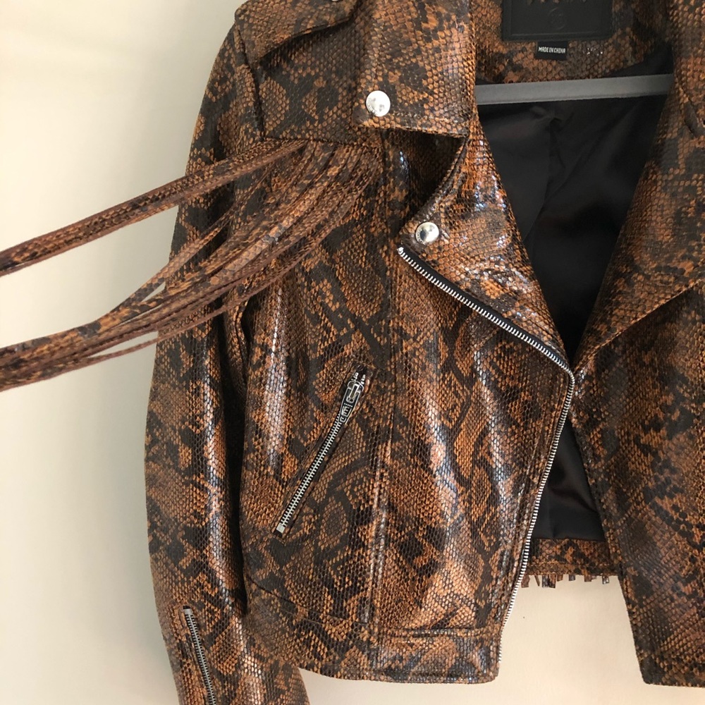 BLANK NYC animal print fringe moto jacket - Picture 6 of 15